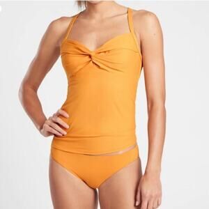 NWT Athleta Twist Up Tankini Top In Yellow Size 32D/DD